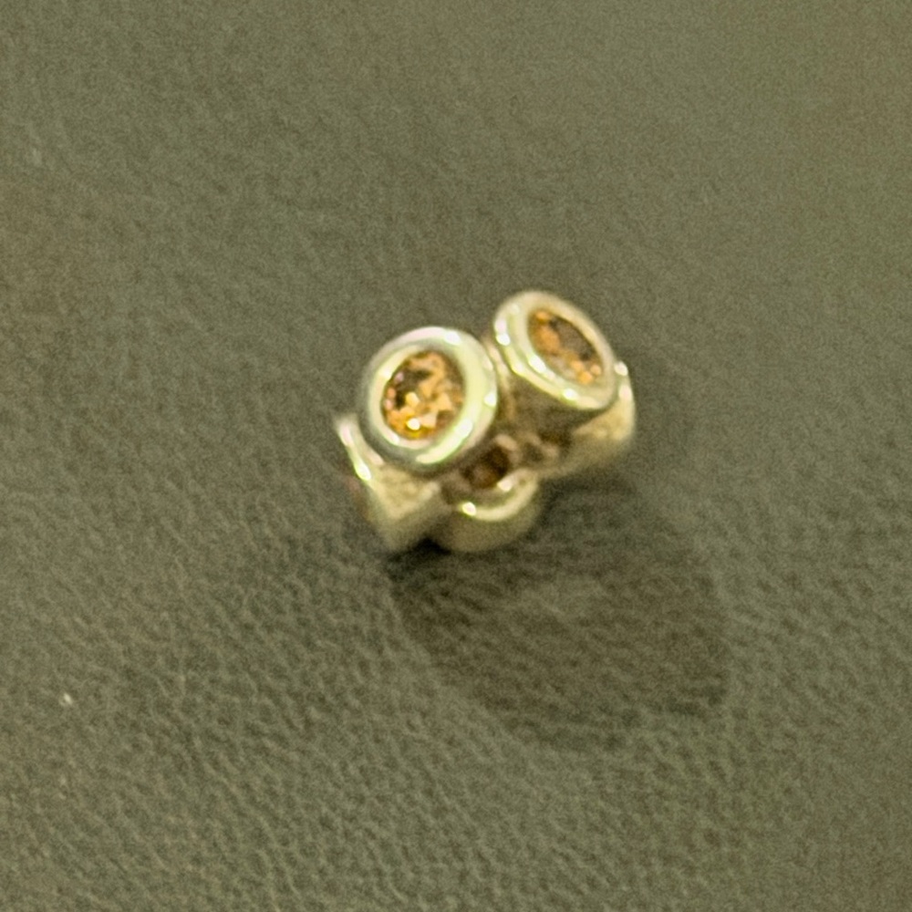 Pandora Silver Charm with Yellow Topaz